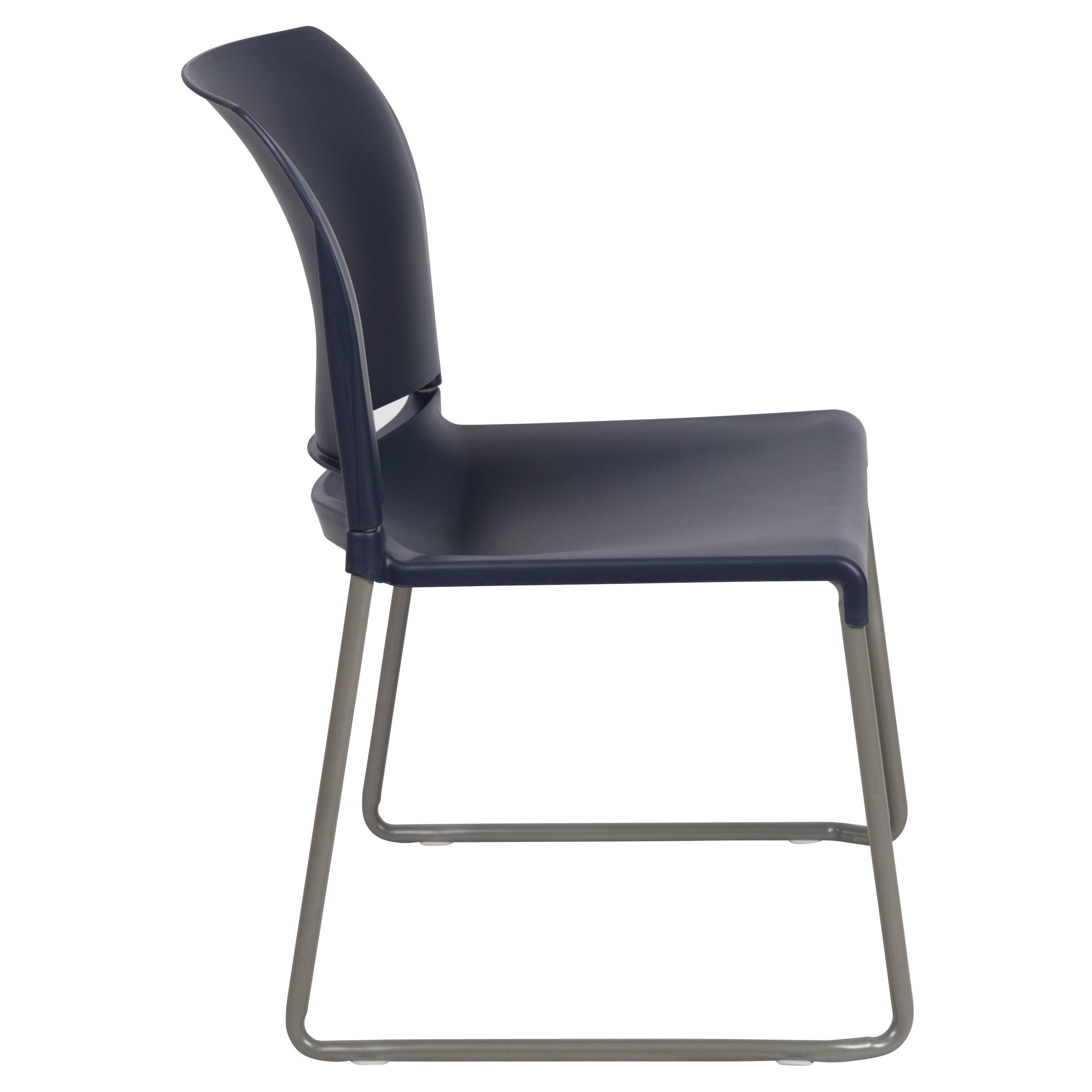 Alt View 8. Emma + Oliver - Home and Office Guest Chair Full Back Contoured Sled Base Stack Chair - Navy.