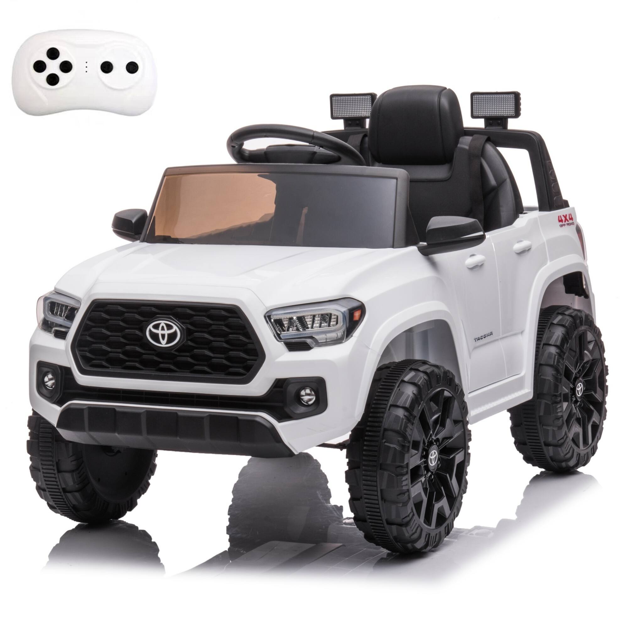 Front. Jojoka - Kids Ride On Car, Licensed Toyota Tacoma Kids Electric Vehicles with Remote Control - White.