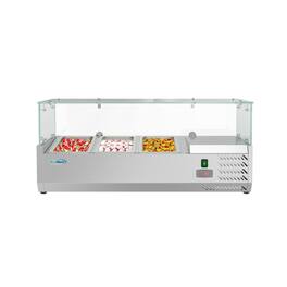 Koolmore - 40 in. Three Pan Refrigerated Countertop Condiment Prep Station - SCDC-3P-SSL - Stainless Steel