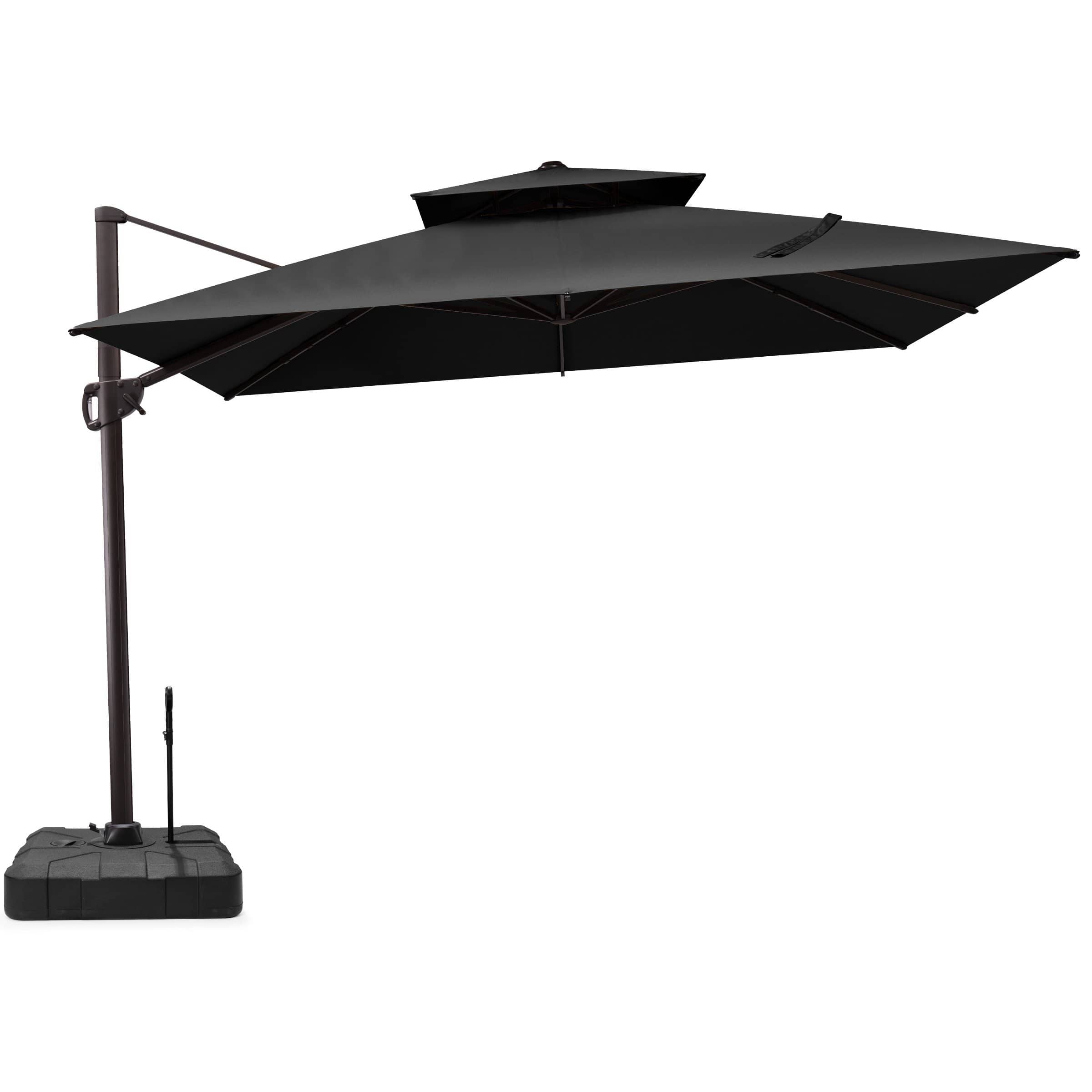 Crestlive Products - 11x11ft Aluminum Double Top Crank Cantilever Patio Umbrella with Base - Black price history on PriceWatchPro