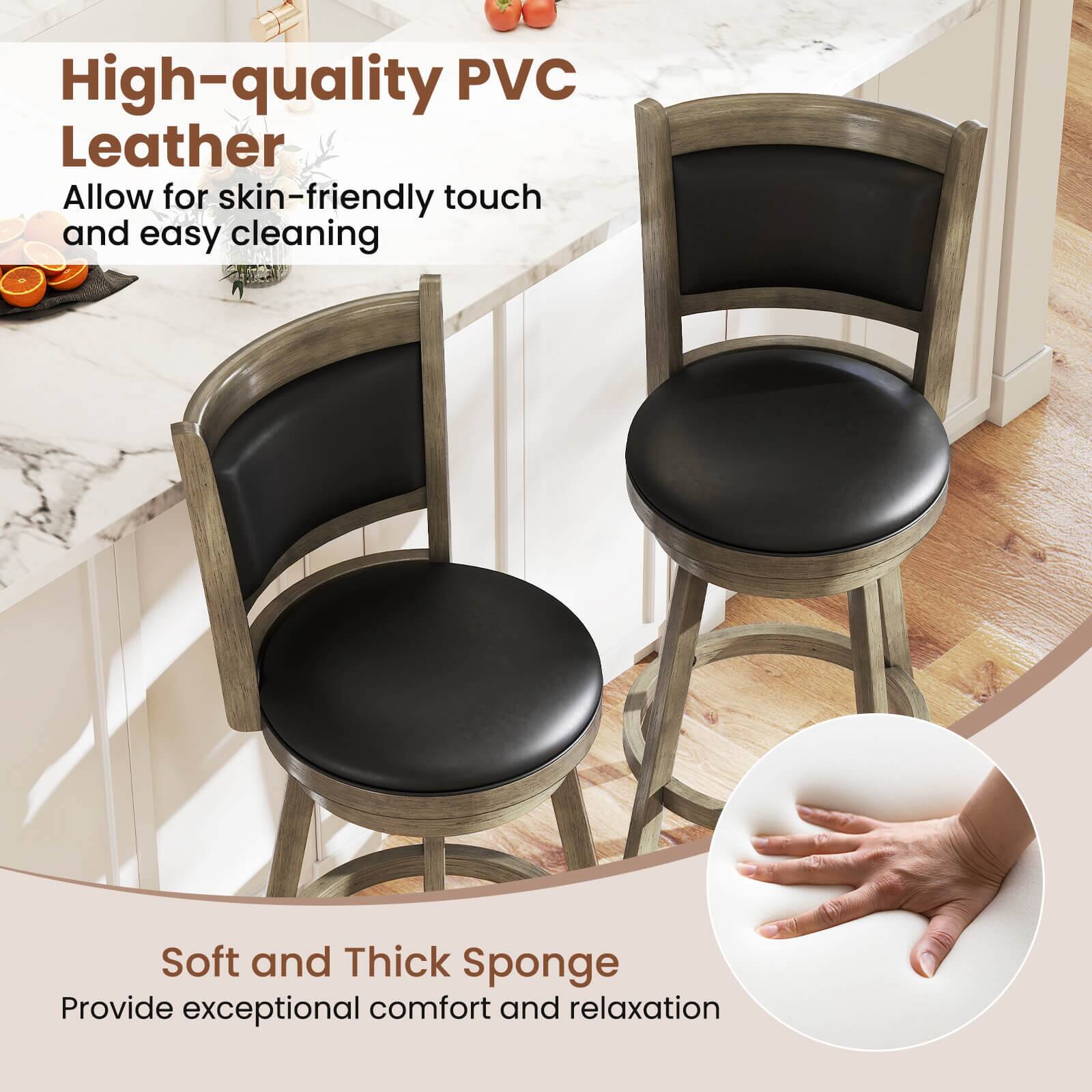 High-quality PVC Leather  
Allow for skin-friendly touch and easy cleaning  

Soft and Thick Sponge  
Provide exceptional comfort and relaxation