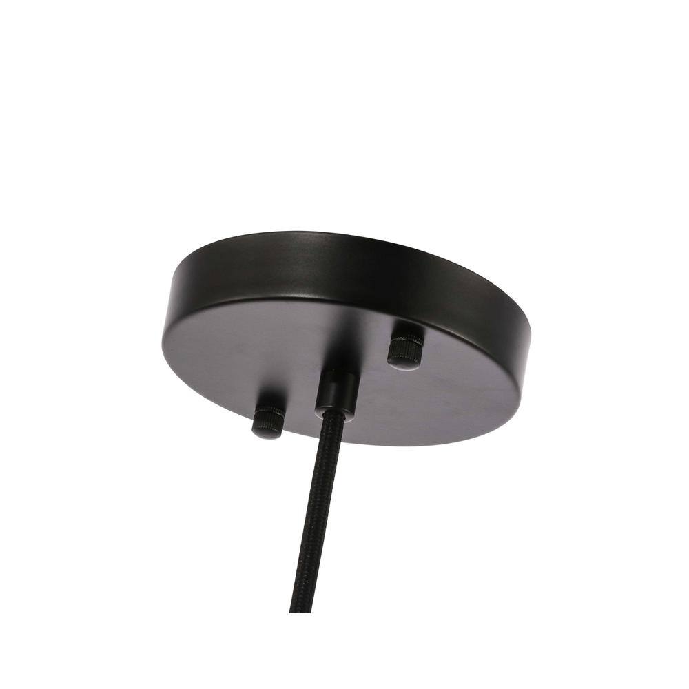 Alt View 1. Living District - Lyle 1 light Black and Clear seeded glass pendant - Black And Clear Seeded Glass.