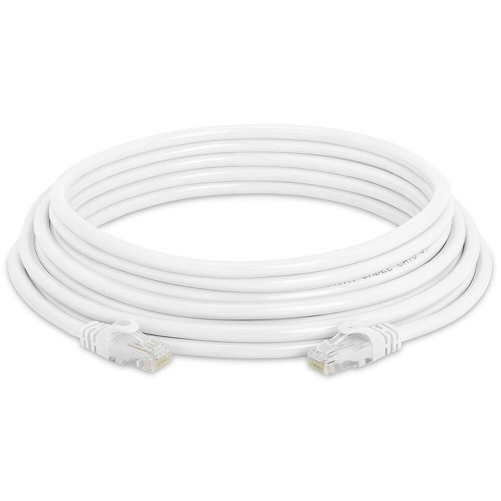 Angle. Cmple.com - Cmple - Cat 6 Ethernet Cable 25 ft, Cat6 Patch Cables 10Gbps Network Lan Cord, 550MHz, RJ45 Connectors - White - White.