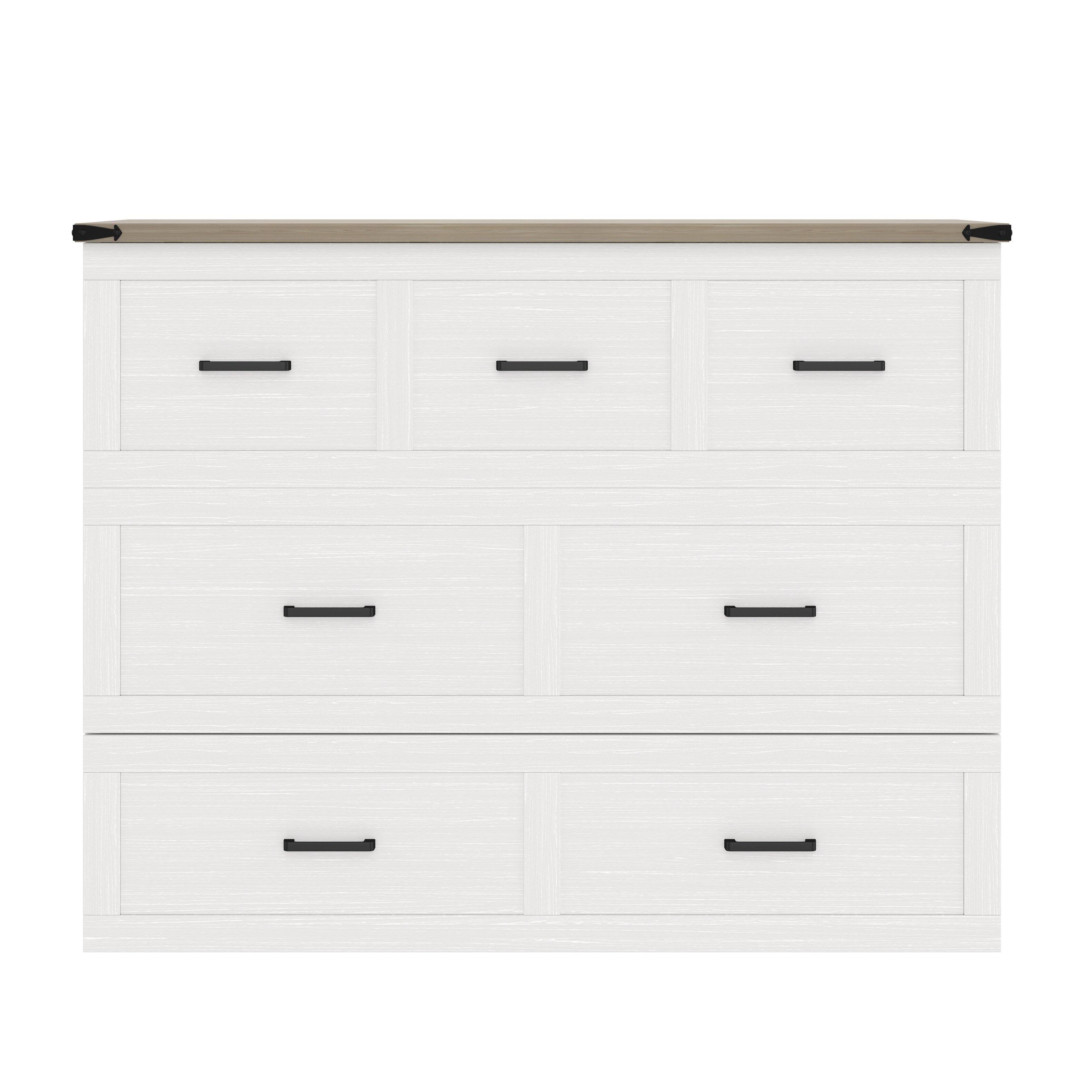 Alt View 5. Tiramisubest - Murphy Bed Cabinet Full Size with Charging Station, Multi-Functional Foldable Platform Bed with 1 Storage Drawer - White.