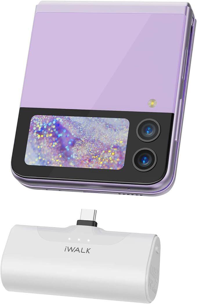 Front. iWalk - iWALK Small USB C Portable Phone Charger 4500mAh Android, iPhone 15 Power Bank Battery Pack Samsung Galaxy/Google - White.