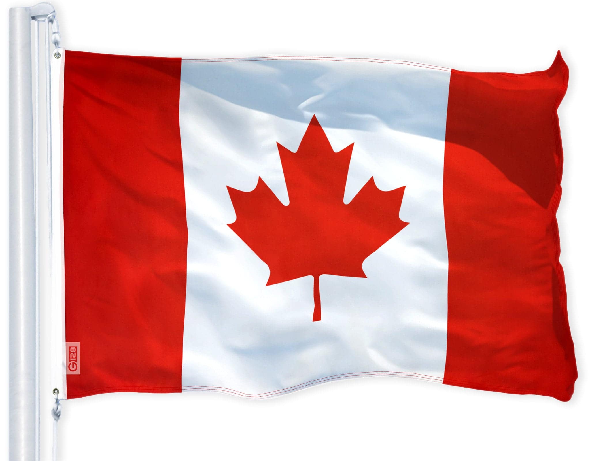 G128 - Canada Flag 3x5 ft Printed Brass Grommets 150D Polyester Indoor/Outdoor Thicker More Durable - Assorted Colors