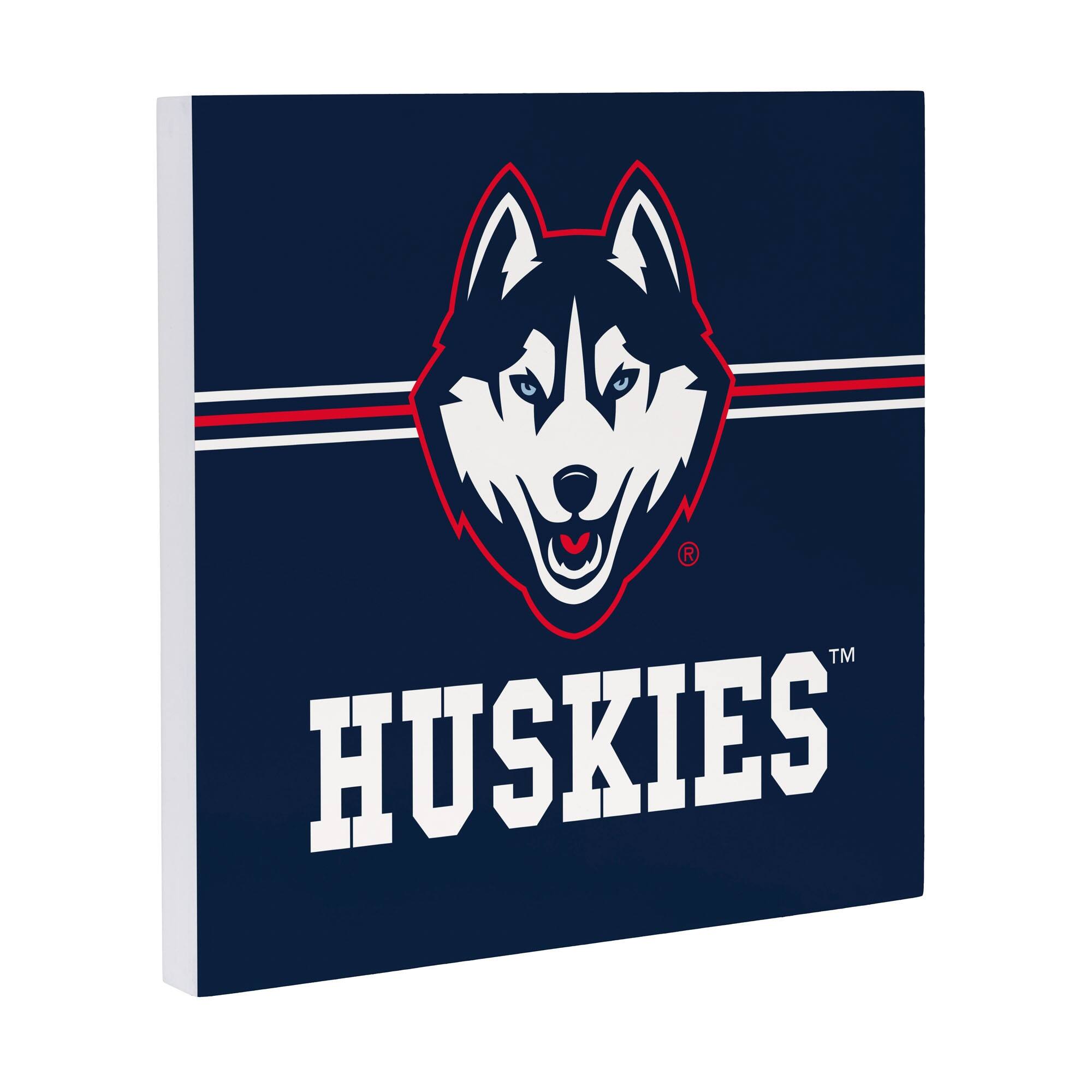 Alt View 1. Evergreen Enterprises - UConn Huskies 12" x 12" Wood Wall Sign - Multicolor.