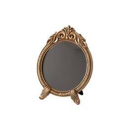 Pacoar Cade - Small Round Vintage Vanity Mirror Baroque Desktop Antique Freestanding Dressing Table For Bedroom Living Room And - Default