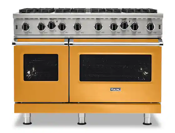 Front. Viking - 5-Series Gas Open Burner Range - Daffodil.