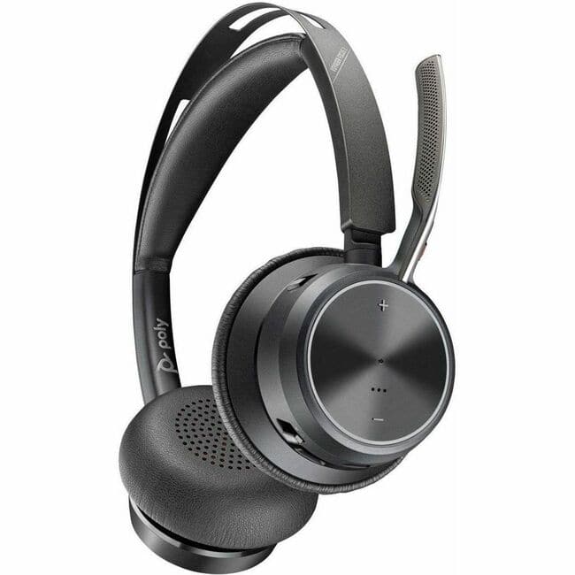 HP - Poly Voyager Focus 2 USB-C-C Headset + USB-C/A Adapter TAA - Google Assistant, Siri - Stereo - USB Type C - Black