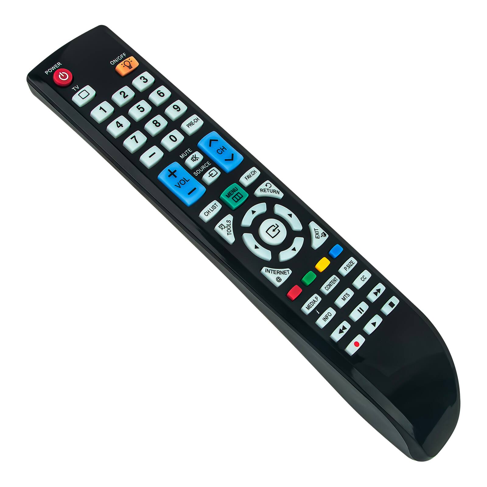 POWER TV ON/OFF 0+ 3 2 6 1 5 9 4 8 PRE-CH 7 0 - MUTE CH + SOURCE FAVCH VOL - MENU RETURN UIST CH TOOLS EXIT INTERNET PSIZE CONTENT MTS MEDIA.P = i INFO A