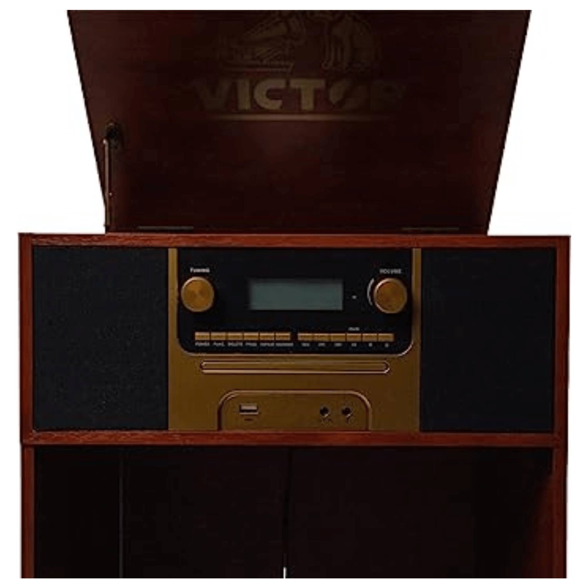 Victor Audio Boyleston 7 in 1 3 Speed Turntable Music Center