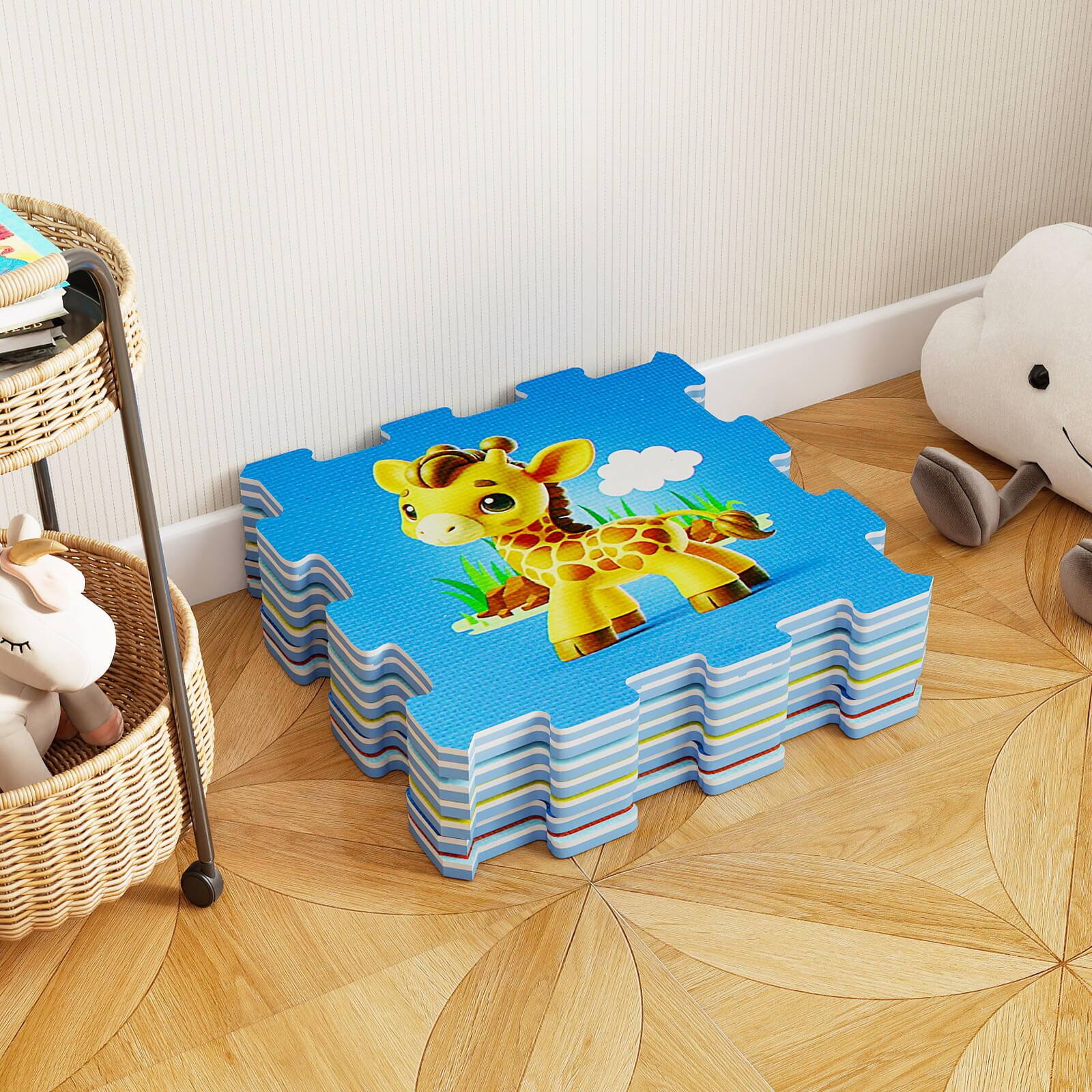 Alt View 4. Costway - Costway Kids Foam Puzzle Play Mat 8-Piece Interlocking Baby Floor Puzzle Tiles - Multicolor.