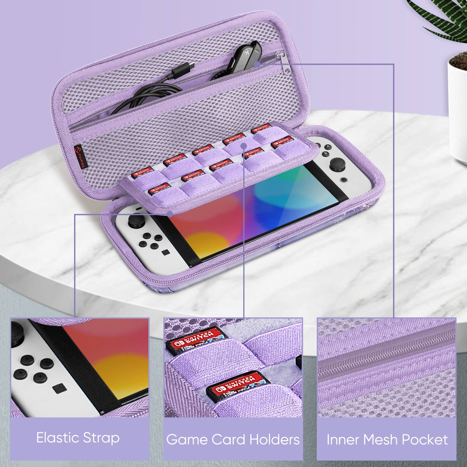 WITHING a C3 THINITED - BRAYER a SI VAVAVA DRAVOR CO CONOMICA

HD SWITCH
AD SWITCH
Elastic Strap
Game Card Holders
Inner Mesh Pocket