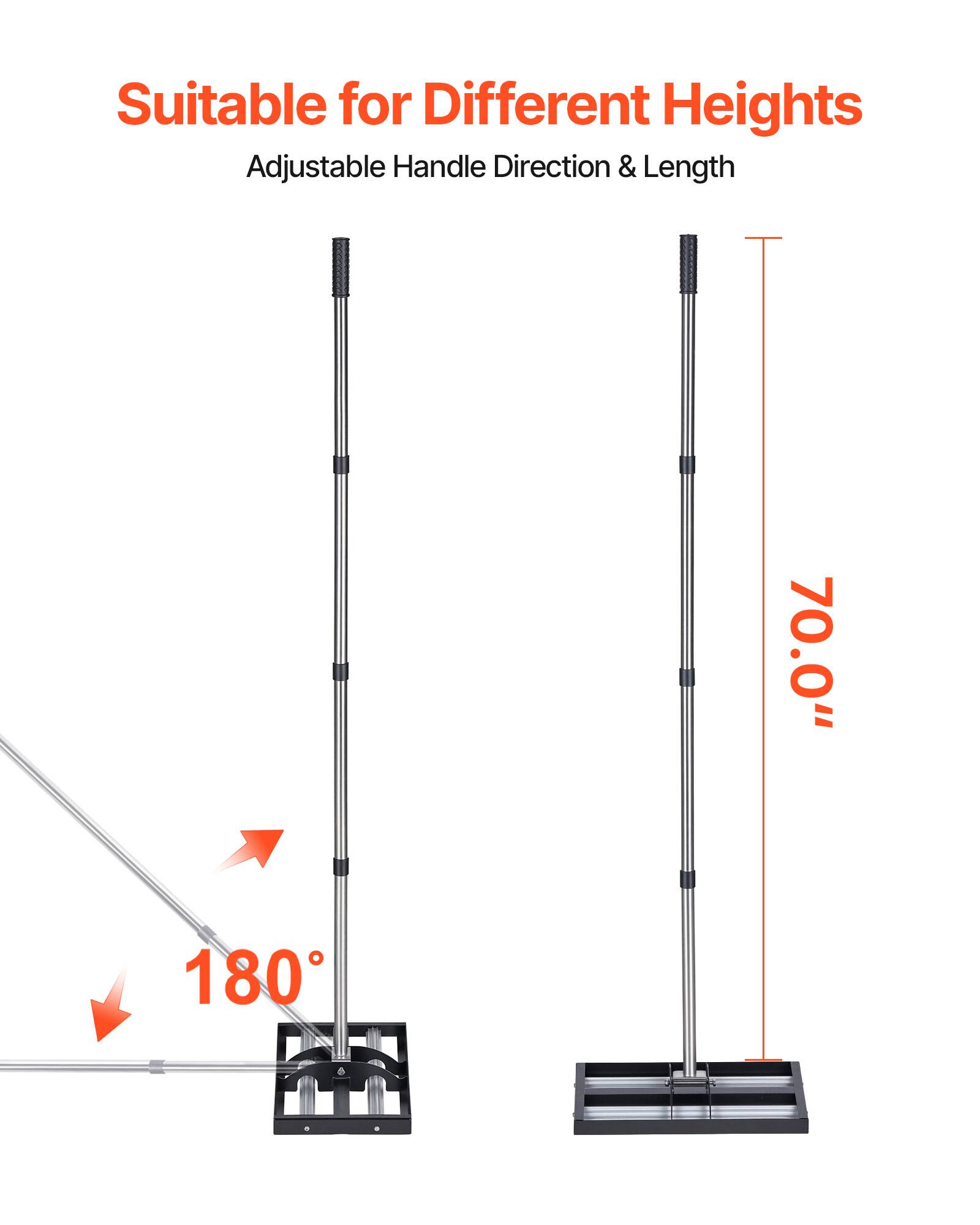 Suitable for Different Heights  
Adjustable Handle Direction & Length  
70.0"  
180°