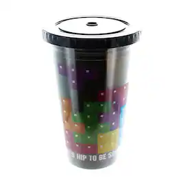 Tetris - "Hip To Be Square" 16oz Travel Cup - Black