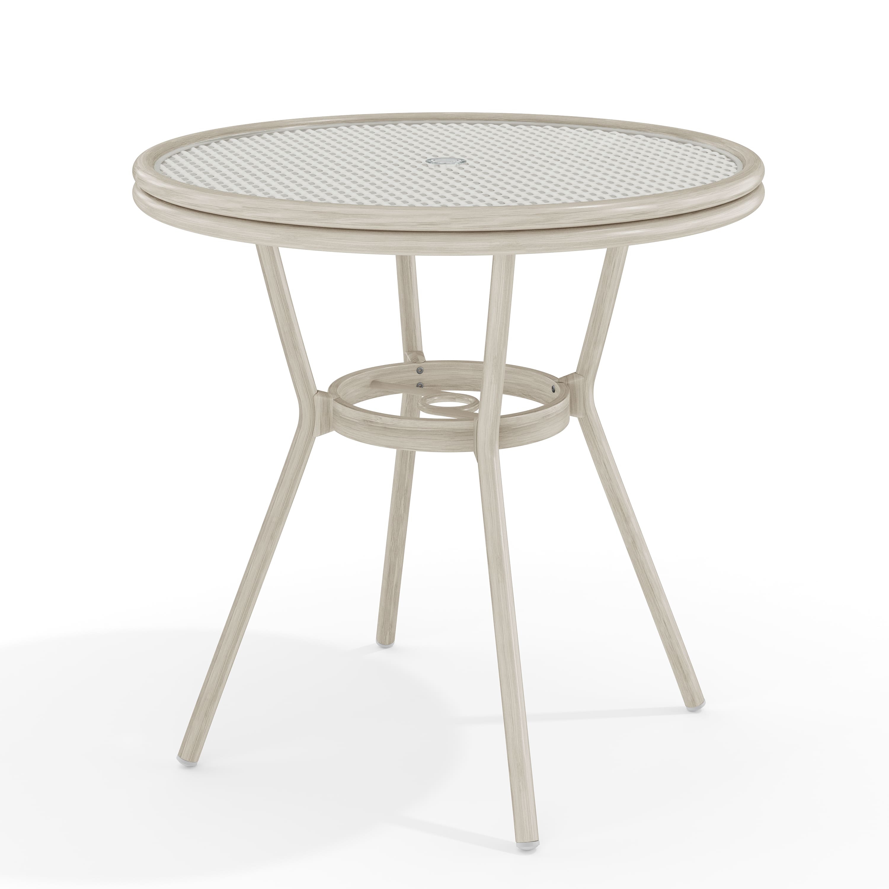 Martha Stewart - Lily Pond 31" Round All-Weather Patio Bistro Dining Table - Gray & White/Gray Frame