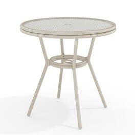 Martha Stewart - Lily Pond 31" Round All-Weather Patio Bistro Dining Table - Gray & White/Gray Frame