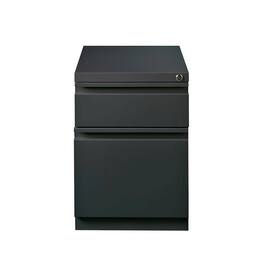 Hirsh - 20" Deep Mobile Pedestal File Cabinet 2 Drawer Box-File, Charcoal - Gray