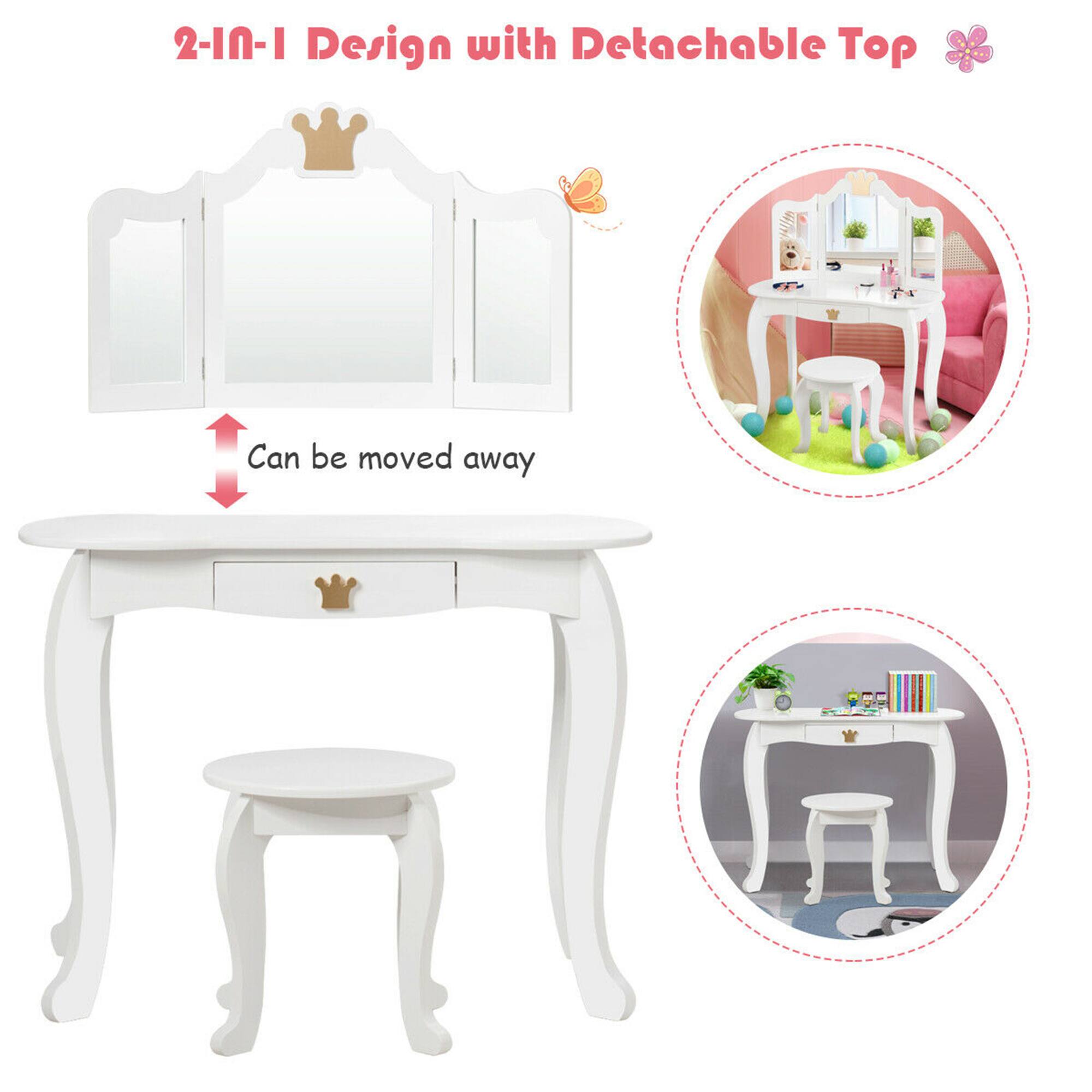 2-in-1 Design with Detachable Top Can be moved away