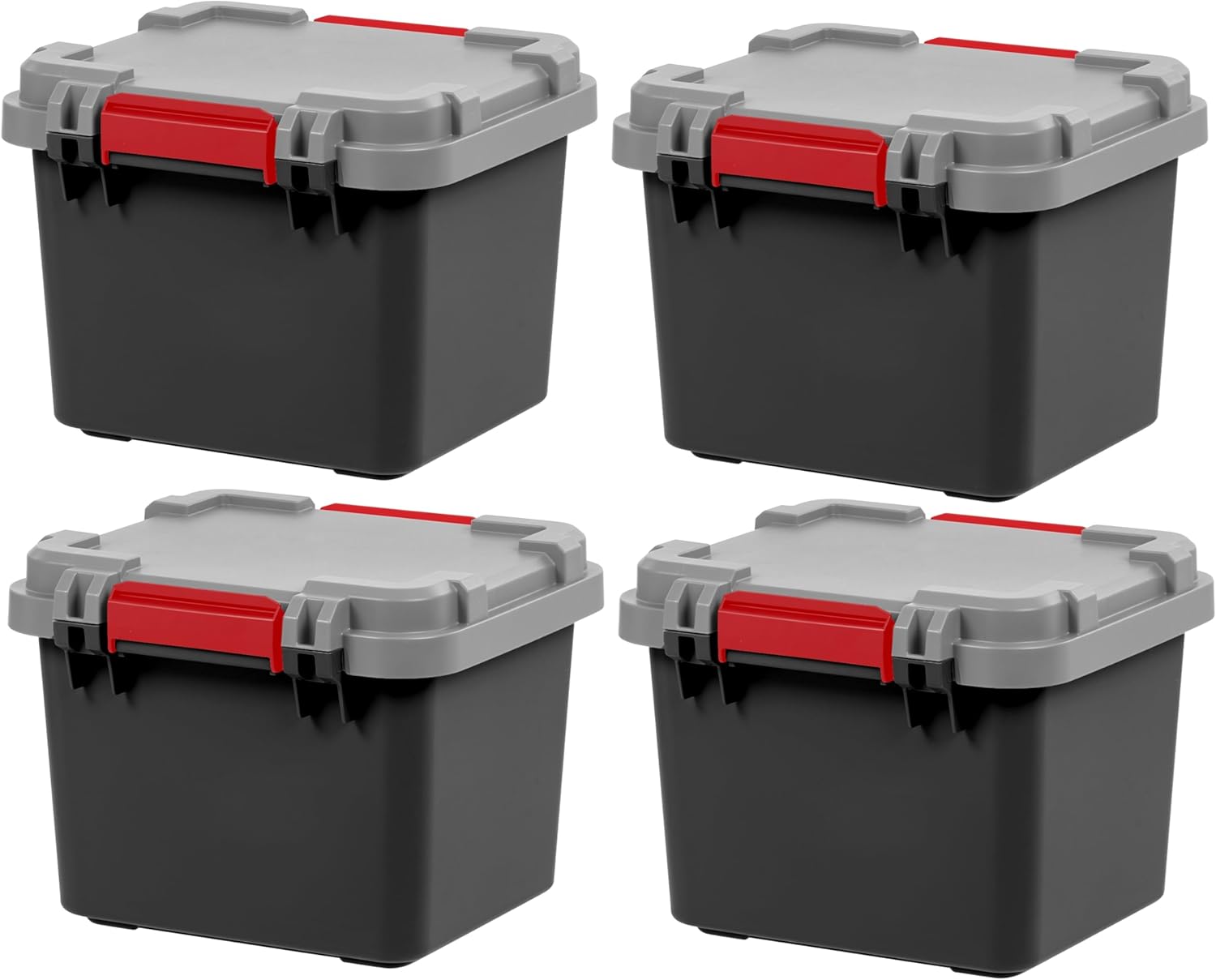Front. IRIS USA - IRIS USA Heavy Duty Trail Box - Black, Gray, Red - Black.
