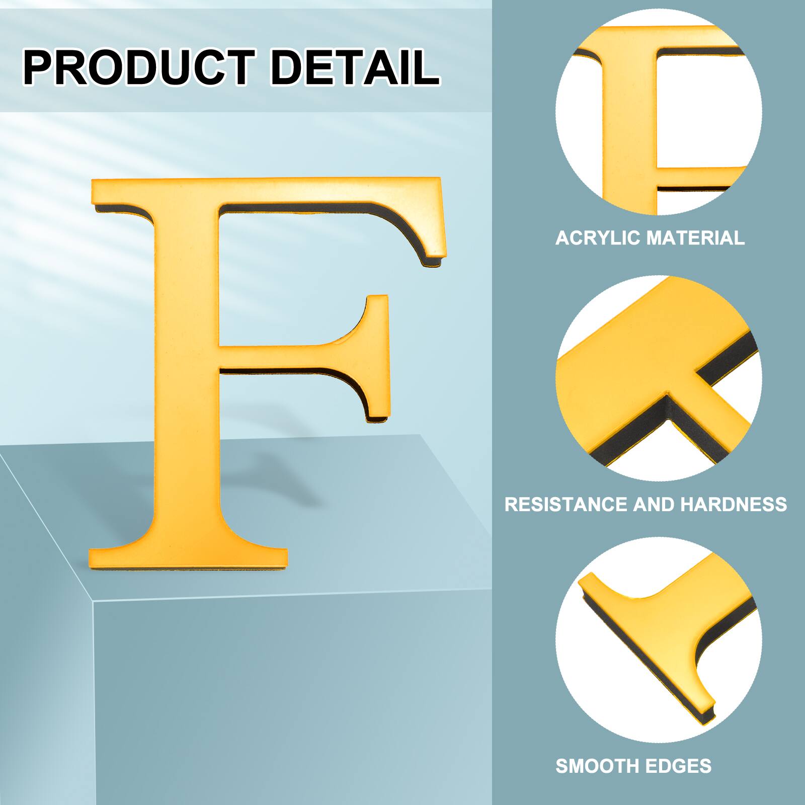 PRODUCT DETAIL

- ACRYLIC MATERIAL
- RESISTANCE AND HARDNESS
- SMOOTH EDGES