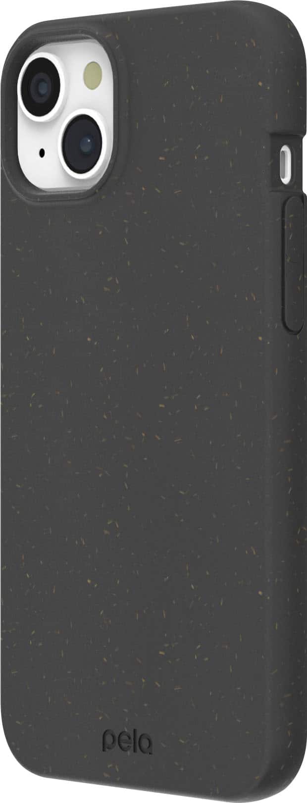 Left. Pela - Eco Friendly Hard Shell Case with MagSafe Module for Apple iPhone 15/14 Plus + Bonus Custom Case Activation Code - Black.