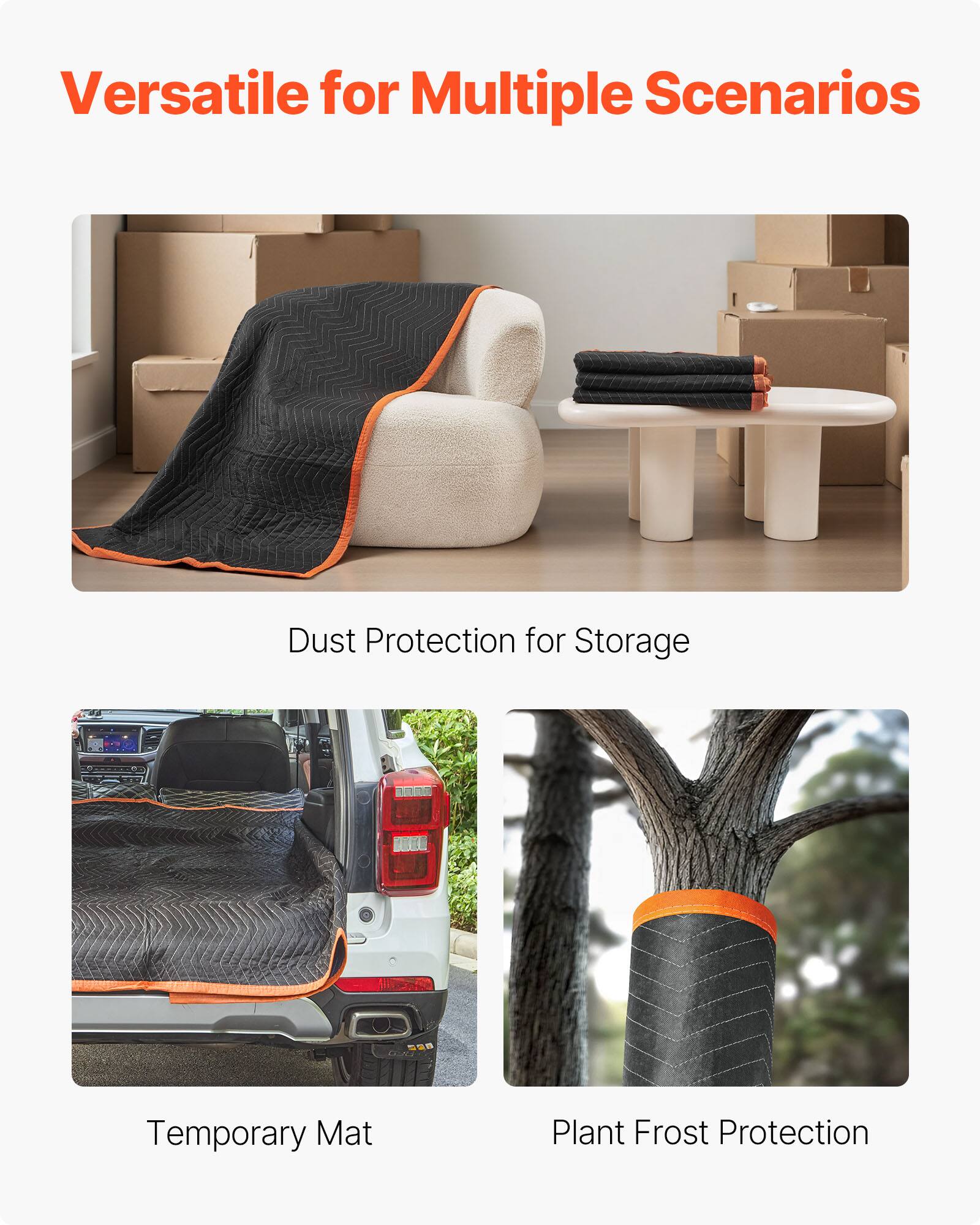 Versatile for Multiple Scenarios

- Dust Protection for Storage
- Temporary Mat
- Plant Frost Protection