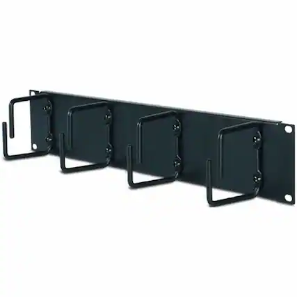Front. APC - Horizontal Cable Organizer 2U - Cable Manager - Black - 2U Rack Height - 1 Each - Black.