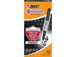 BIC America - BIC PrevaGuard Permanent Marker, Fine Tip, 12/pack - Black