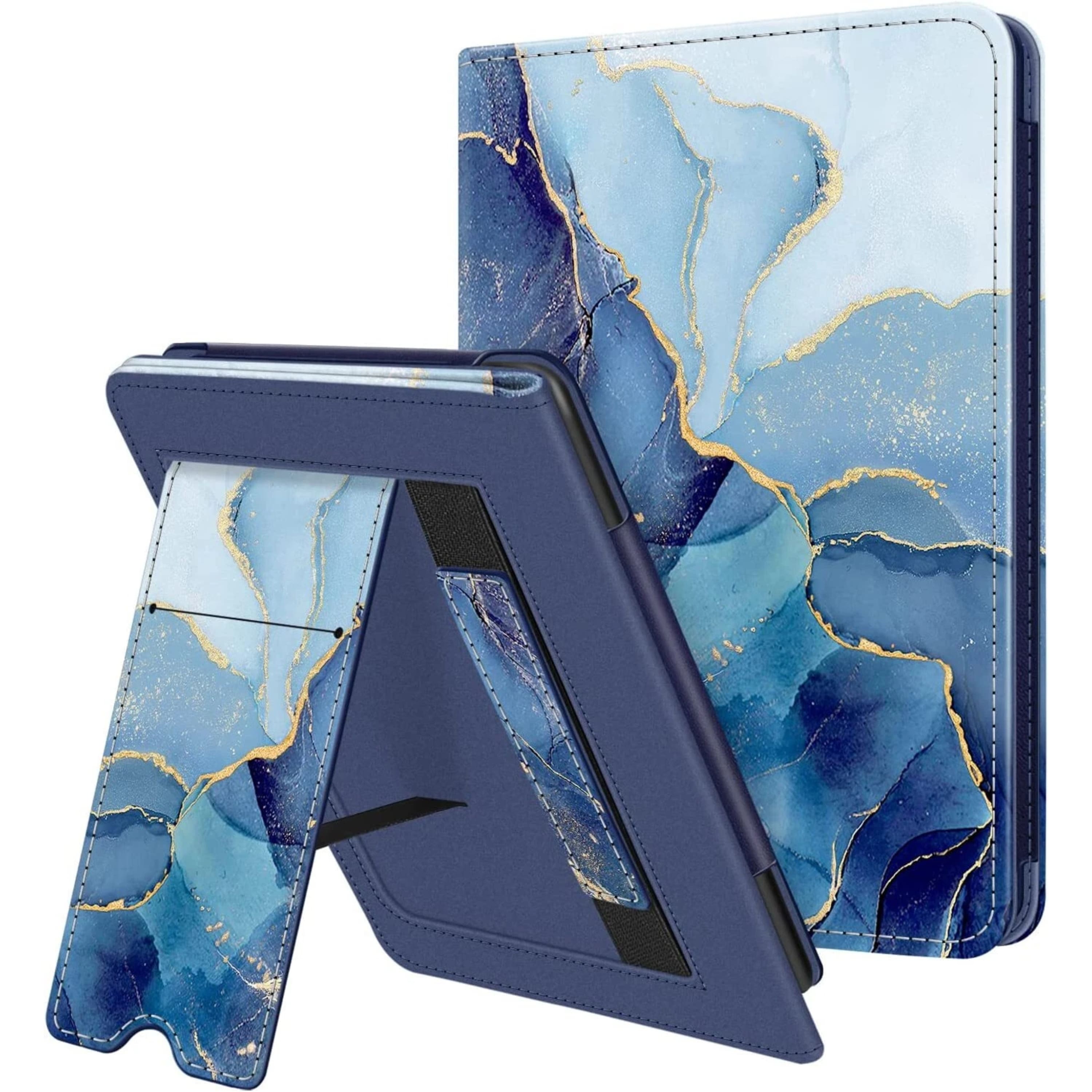 Front. Kitcheniva - PU Leather Stand Case For 6 Inch All New Kindle 11th Gen 2024 2022 Ocean Marble - Ocean Marble.