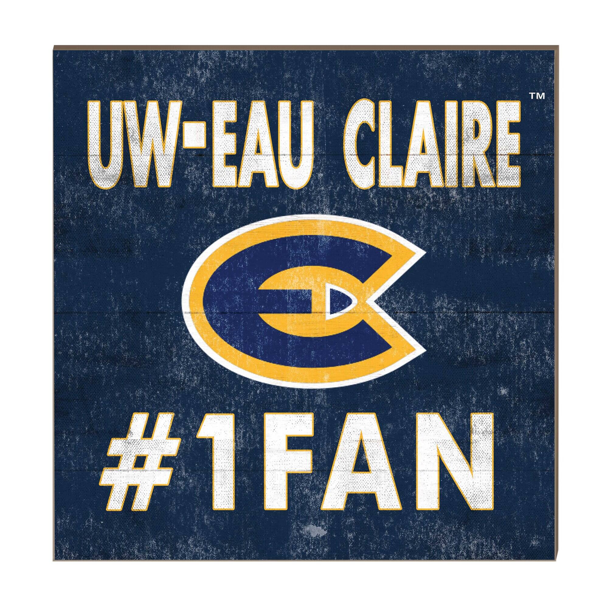 Wisconsin Eau Claire Blugolds 10" x 10" #1 Fan Plaque