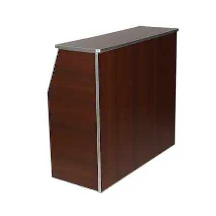 Front. Flash Furniture - Amara 4' Walnut Woodgrain Laminate Foldable Bar - Portable Event Bar - Brown.