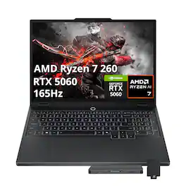 Lenovo - Legion 5 15.1" WQXGA OLED Gaming Laptop,AMD Ryzen 7 260,32GB RAM,1TB SSD+160GB Docking Station,GeForce RTX 5060,Win 11 - Eclipse Black