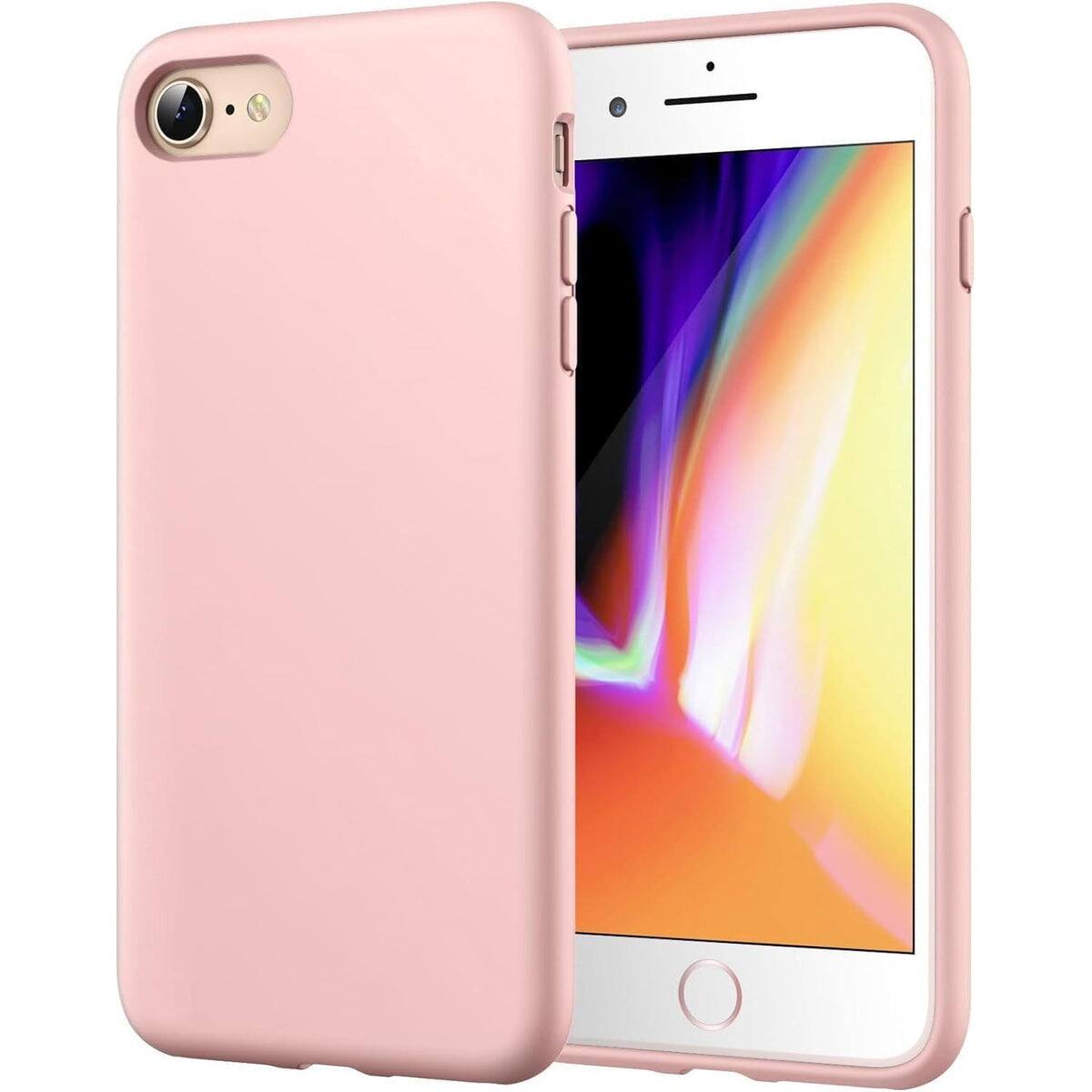 Entronix - Liquid Silicone Case for iPhone 8, 7, SE - Stylish and Protective - Light Pink