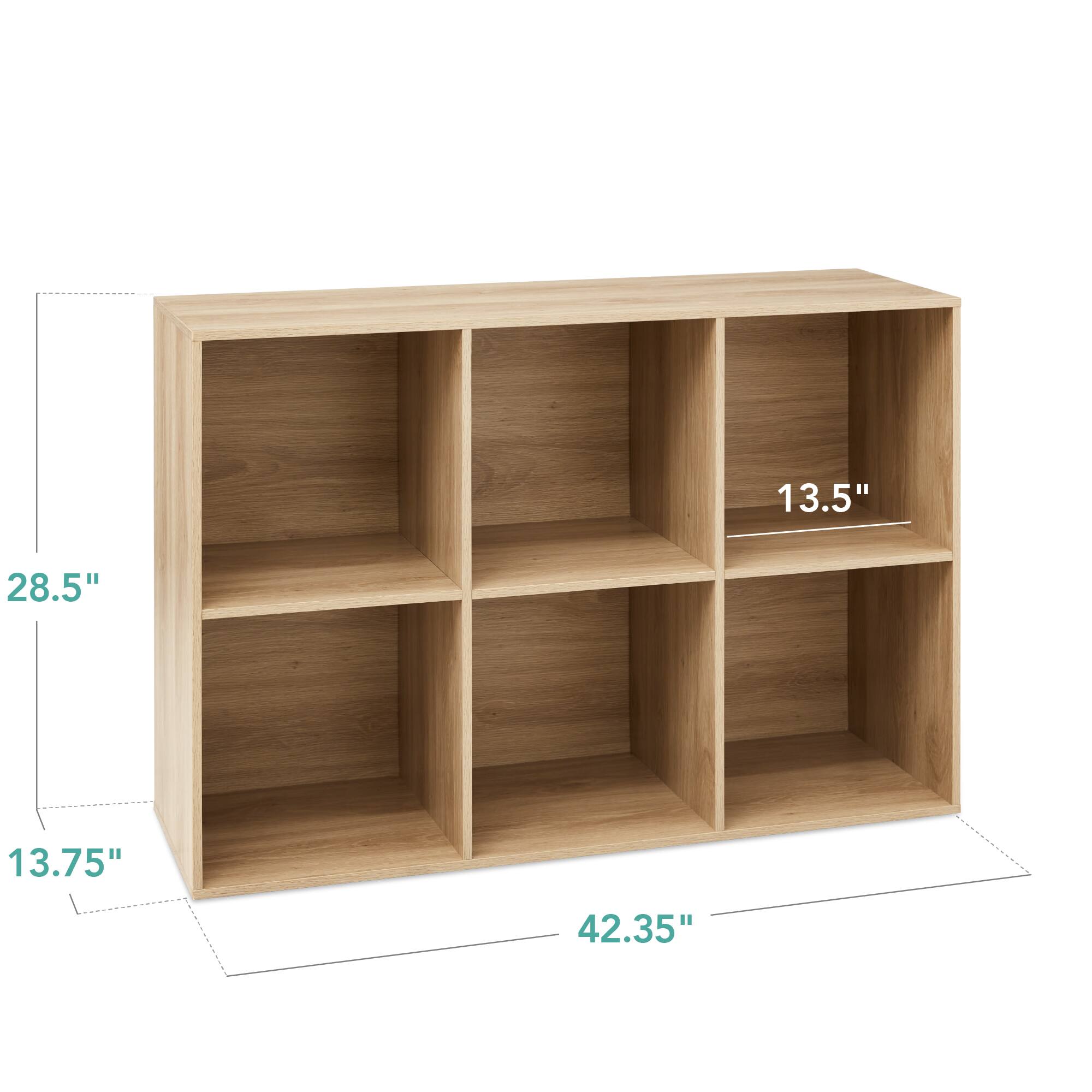 The dimensions of the shelf are:

- Height: 13.5 inches
- Depth: 13.75 inches
- Width: 42.35 inches
- Shelf height: 28.5 inches