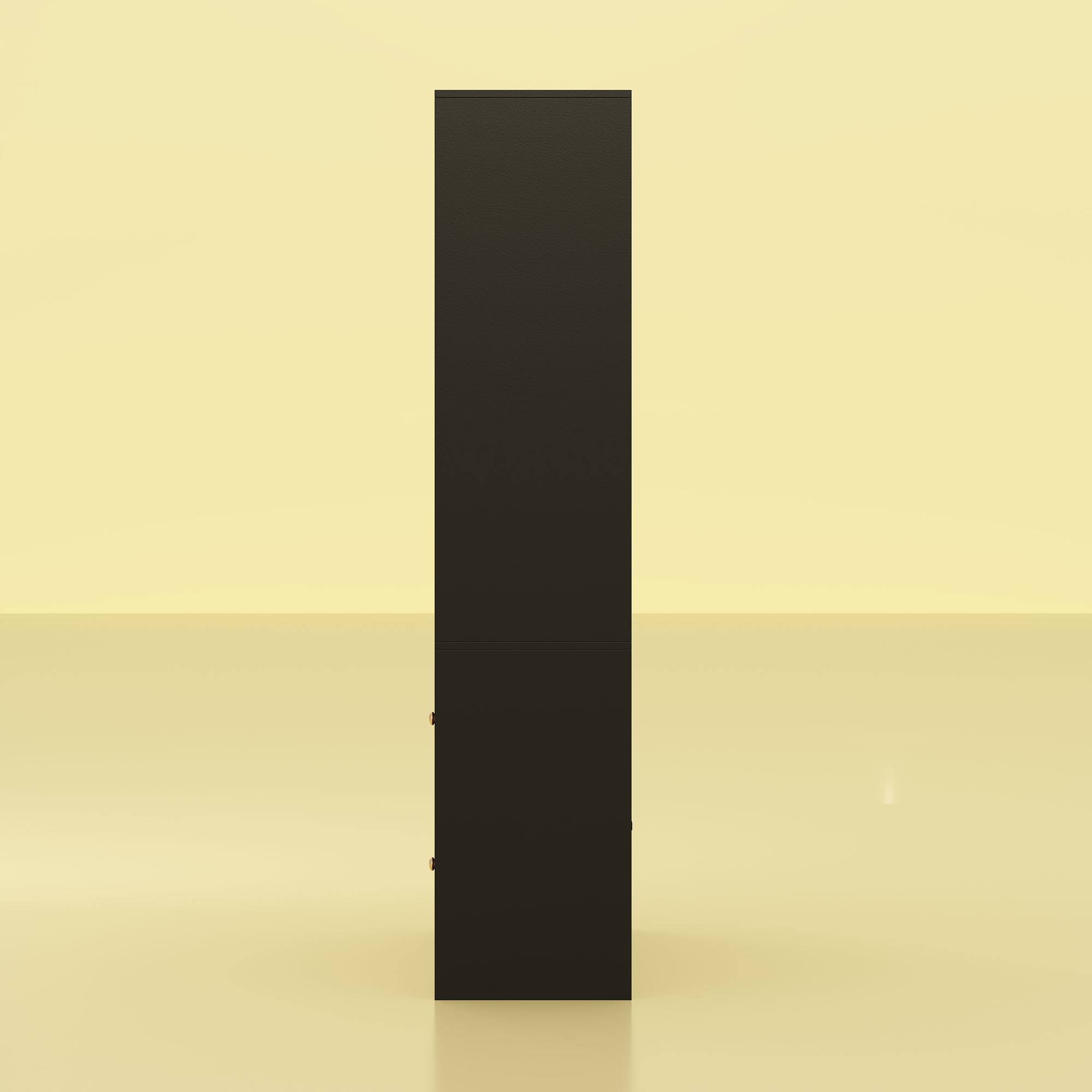 Left. FUFU & GAGA - FUFU&GAGA Freestanding Wardrobe with Mirror & Multi - Storage Armoires - Black.