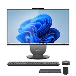 Lenovo - Yoga 27" QHD All-In-One Desktop - Intel Ultra 7 255H - 16GB Memory - 1TB SSD + 1TB Dock - Win 11 - Luna Grey