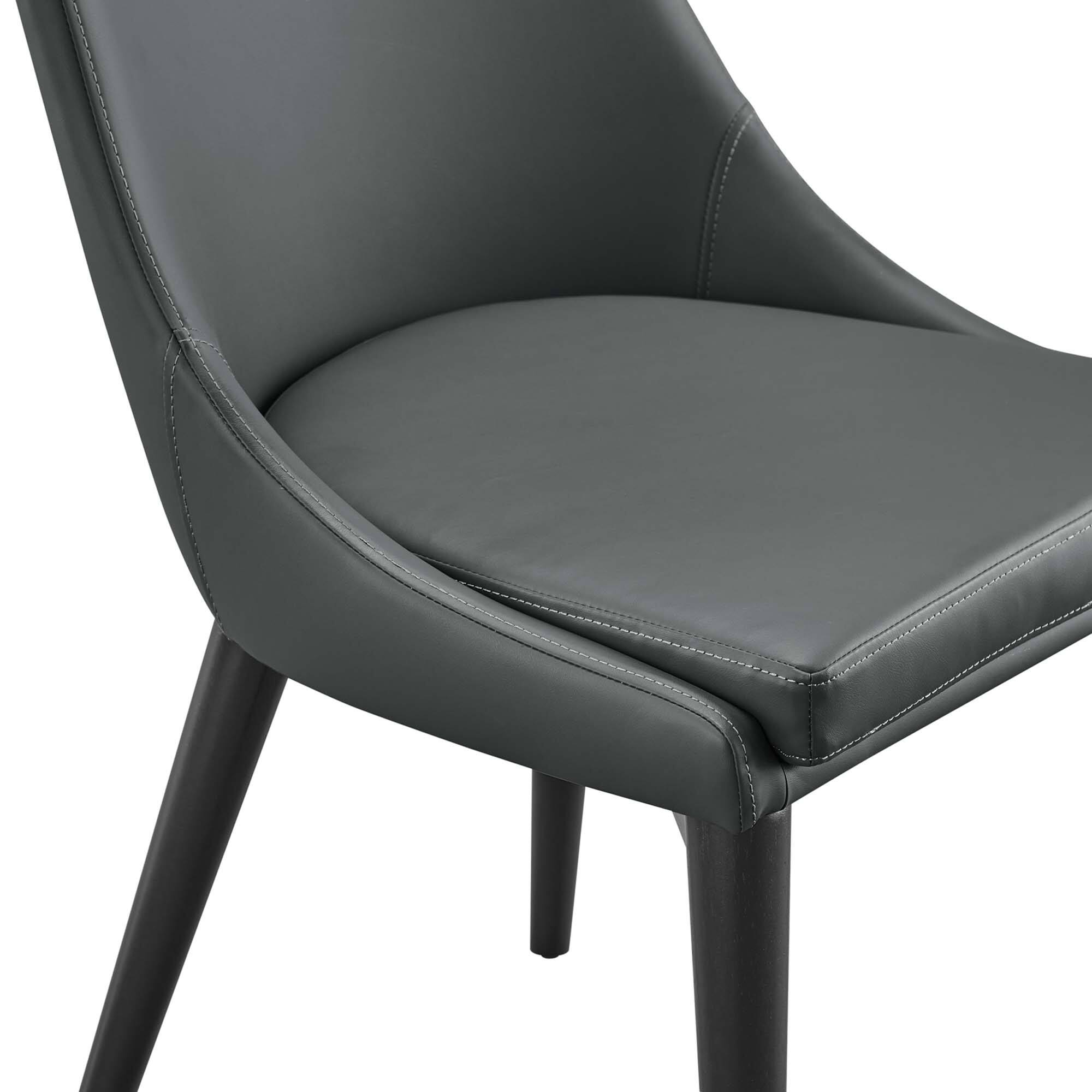 Alt View 2. Modway - Viscount Vegan Leather Dining Chair by Modway - Gray.