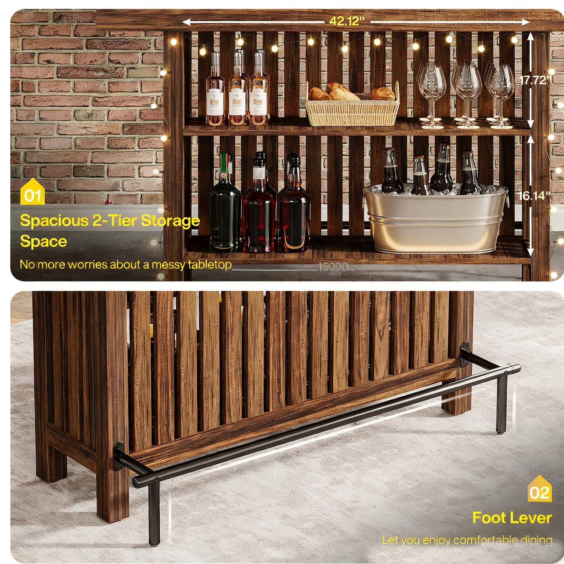 42.12"
7.72"
01 Spacious 2-Tier Storage Space
No more worries about a messy tabletop
15000
6.14"
02 Foot Lever
Let you enjoy comfortable dining