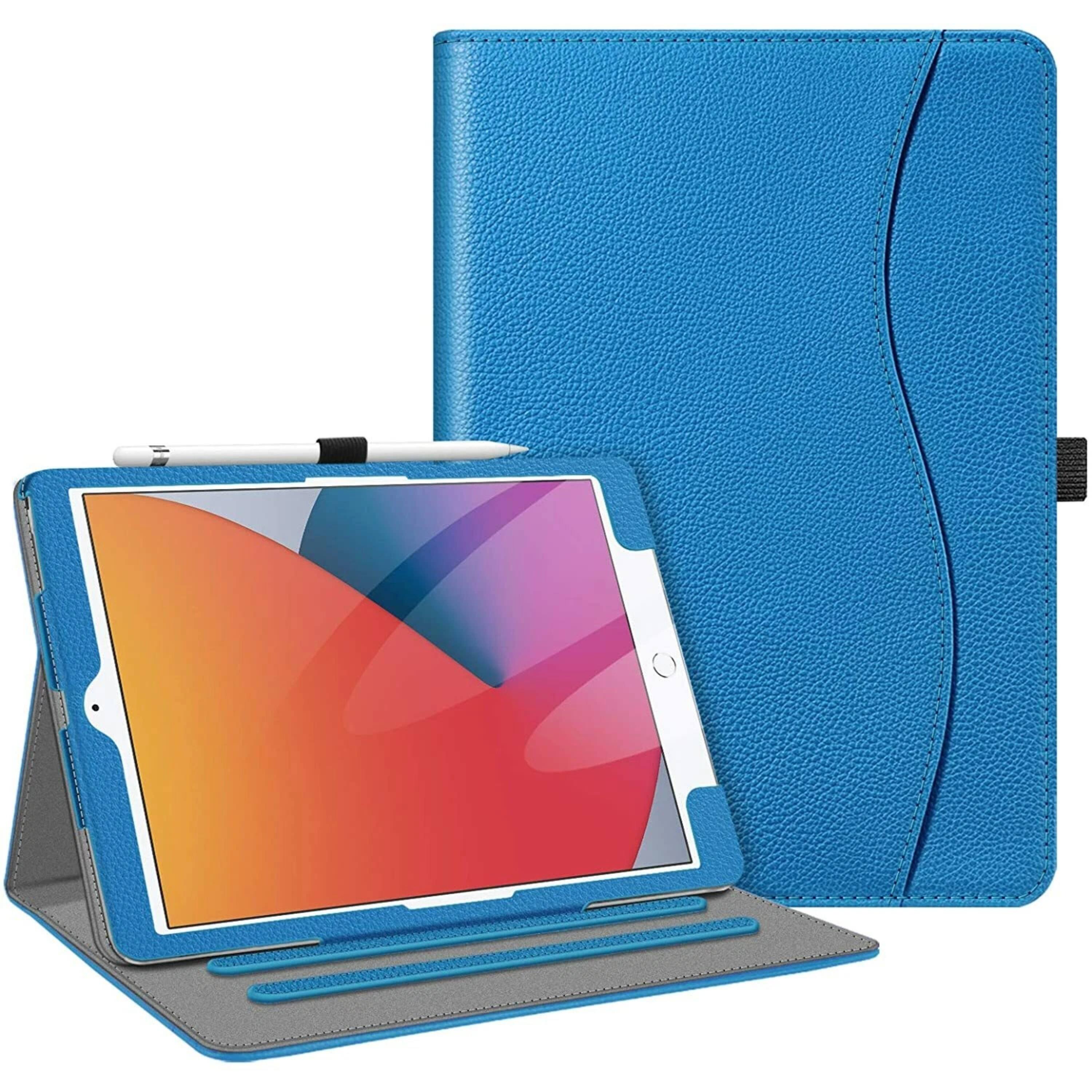 Front. Kitcheniva - Protective Stand Case For iPad 9th 8th 7th Generation 10.2 Inch With Pocket Holder Royal Blue - Royal Blue.