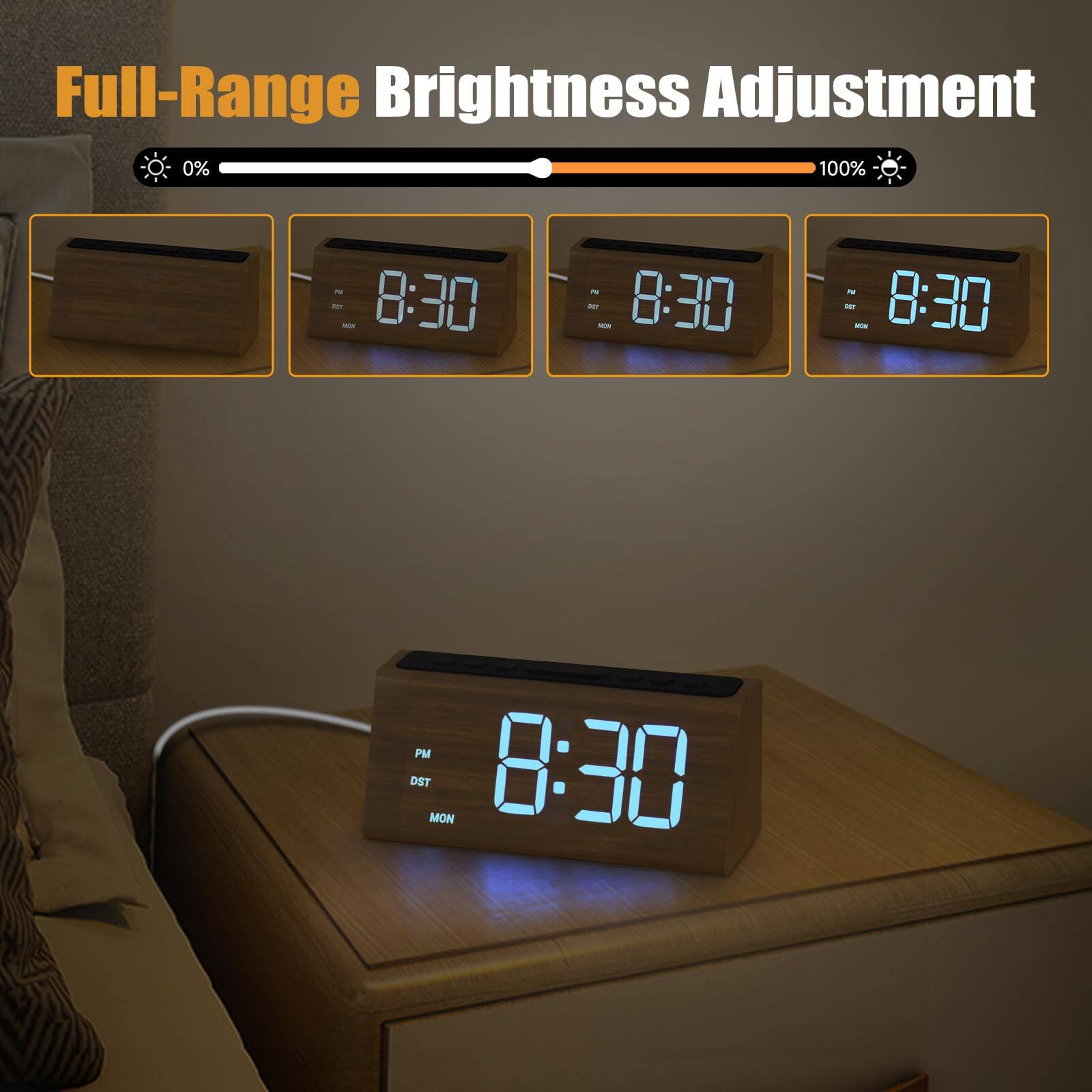 Full-Range Brightness Adjustment

0% 100%

8:30

PM
DST
MON

8:30

PM
DST
MON

8:30

PM
DST
MON

8:30

PM
DST
MON