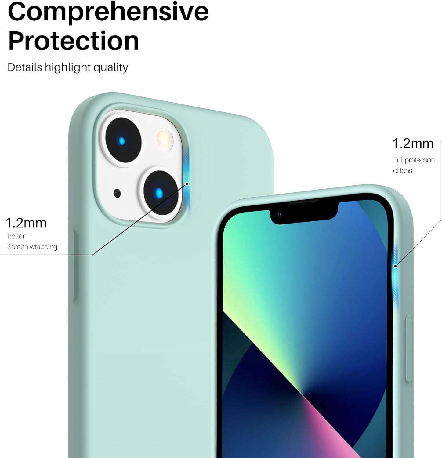 Comprehensive Protection Details highlight quality 1.2mm Full protection of lens 1.2mm Better Screen wrapping