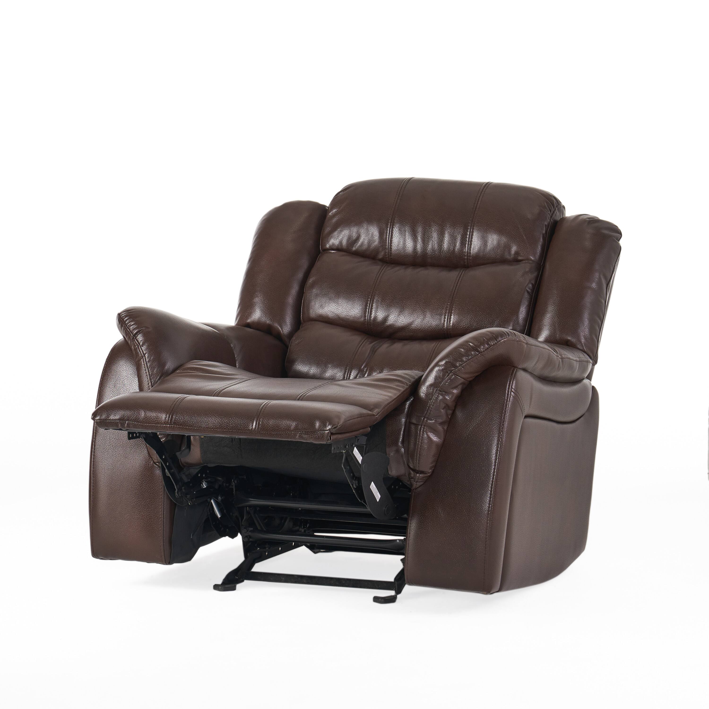 Alt View 6. APRILSOUL - Classic Design Dark Brown Plush Fabric Glider Recliner - Brown.