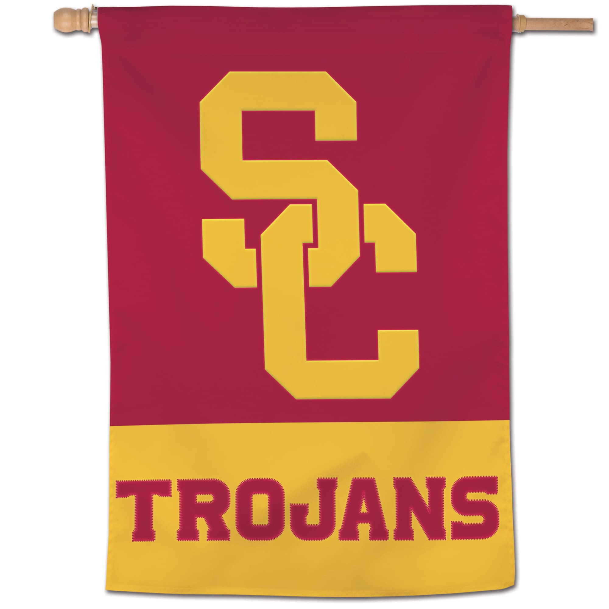Alt View 1. WinCraft - USC Trojans 28" x 40" Applique Vertical Banner - Multicolor.