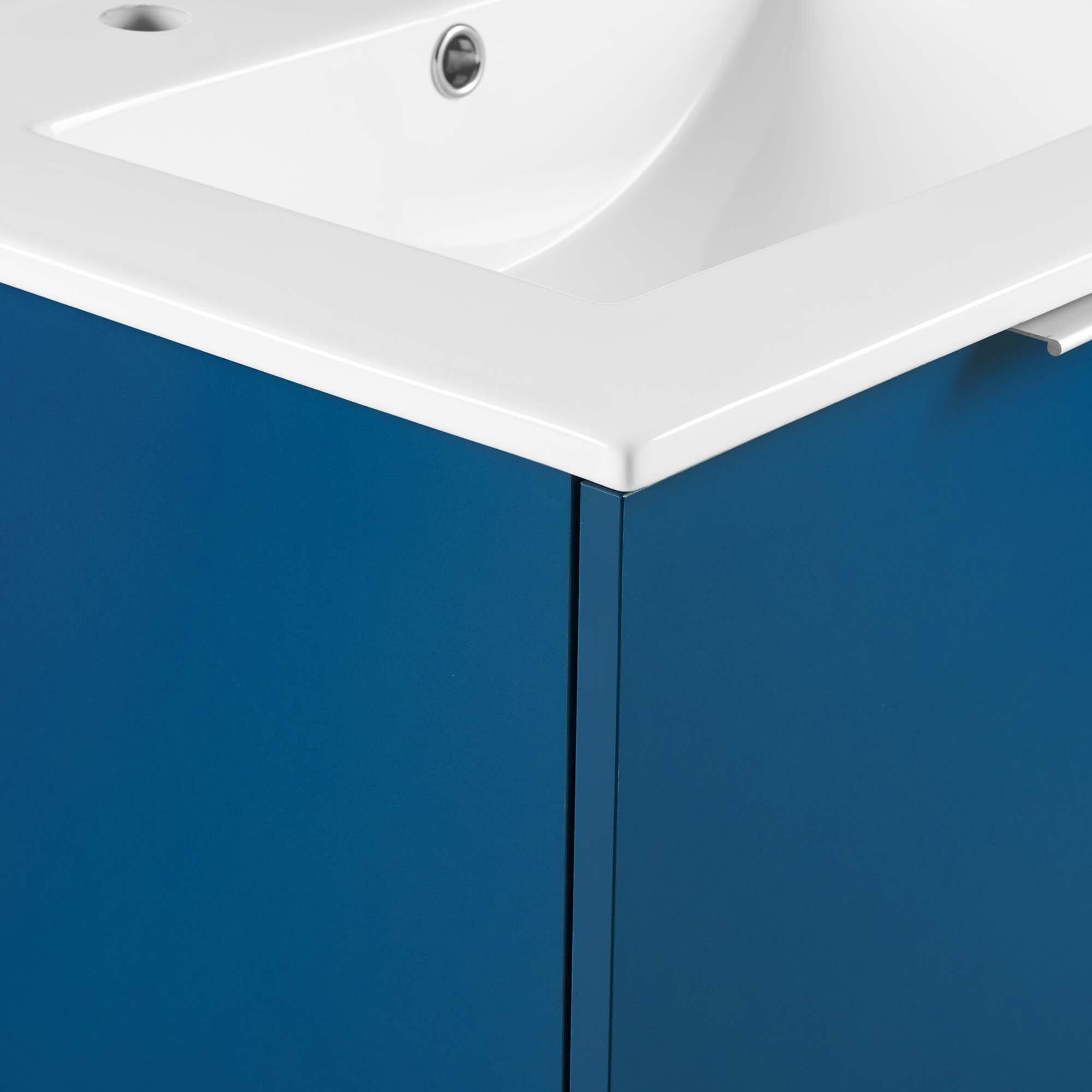 Alt View 8. Modway - Maybelle Wall-Mount Bathroom Vanity Basin Included - Navy White.
