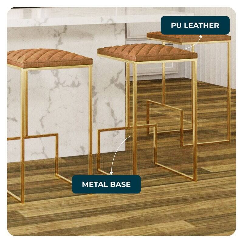 PU LEATHER  
METAL BASE