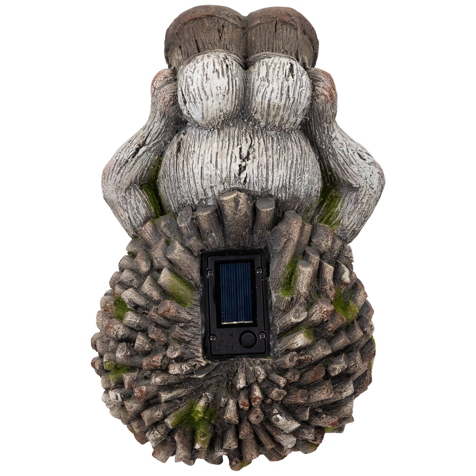 Alt View 8. Northlight - Turtle with Binoculars Outdoor Solar Lighted Garden Statue - 11.5" - Gray.