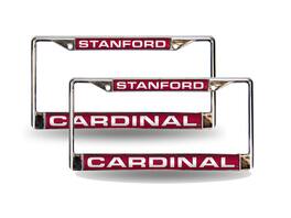 Rico Industries - Stanford Cardinal Chrome Metal Laser Cut License Plate Frame - Set of 2 Frames - Multi