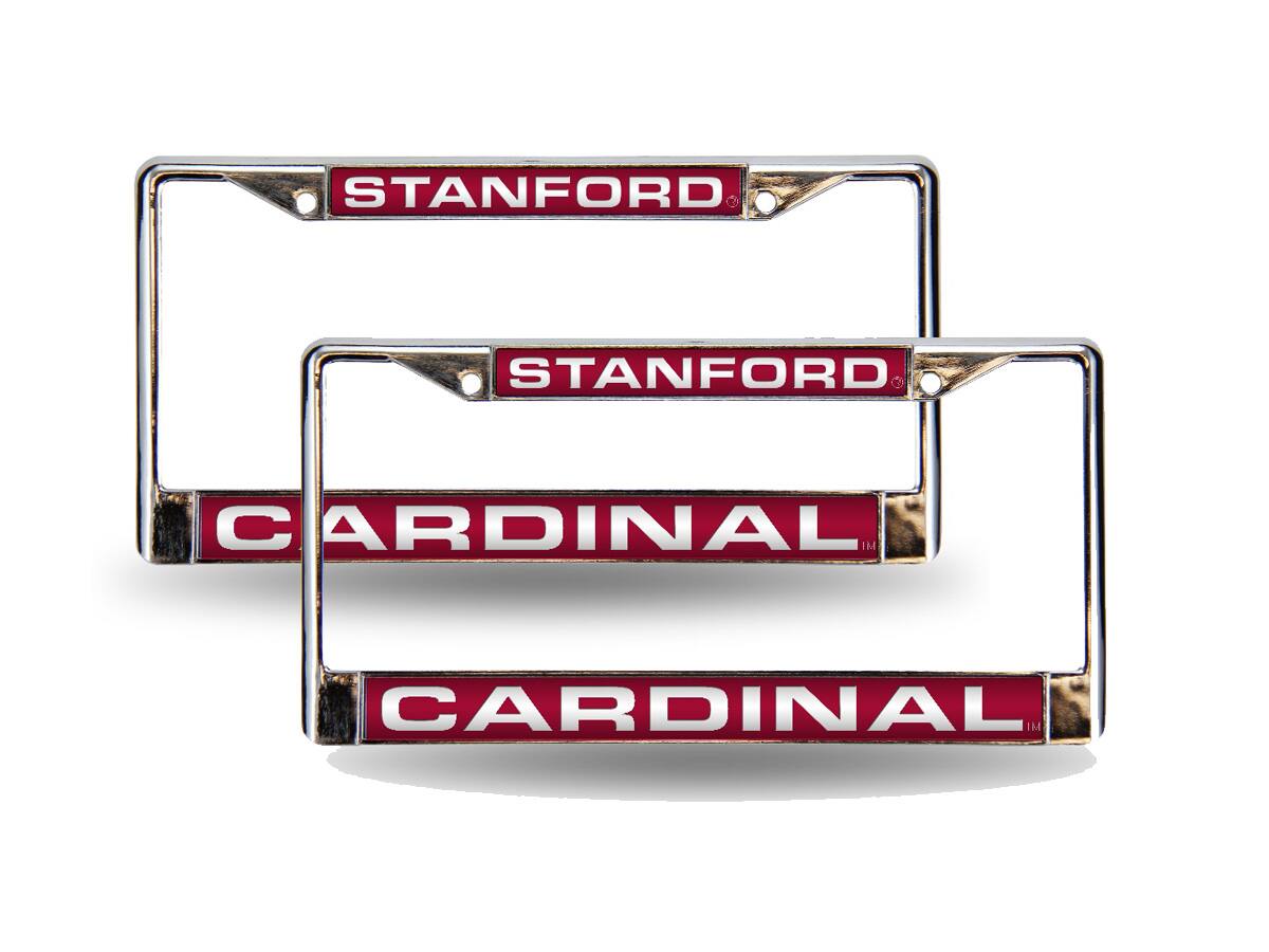 Stanford Cardinal Chrome Metal Laser Cut License Plate Frame - Set of 2 Frames